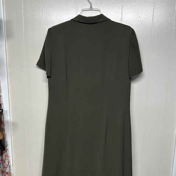 Talbots Green Sheath Midi Dress Notched Collar - Picture 6 of 7